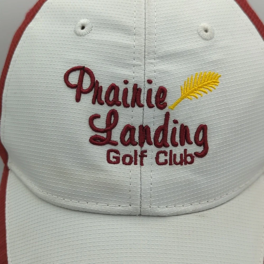 Prairie Landing Golf Club Hat 2012 Member Imperial High Tech White Red Cap Golf